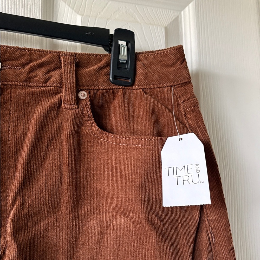 Time and Tru Corduroy Midi Skirt with Front Slit - Picture 9 of 11